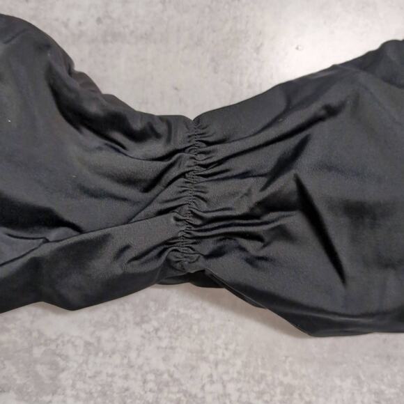 NWT Andie Black Symi Bikini Top Ruched Adjustable Straps Womens Swimwear XL - Picture 2 of 9